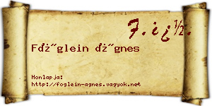 Föglein Ágnes névjegykártya
