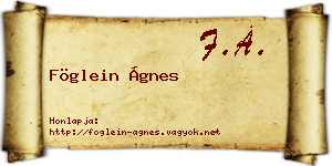 Föglein Ágnes névjegykártya