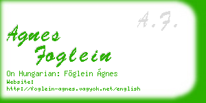 agnes foglein business card