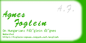 agnes foglein business card